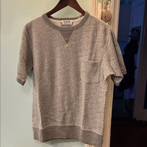 Gray Short Sleeve Sweatshirt Velva Sheer